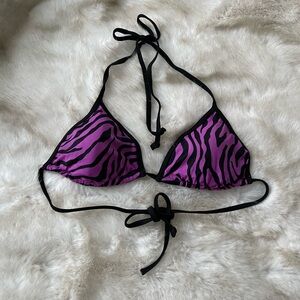 Victoria's Secret PINK purple zebra print bikini top 2000s vintage Y2K print